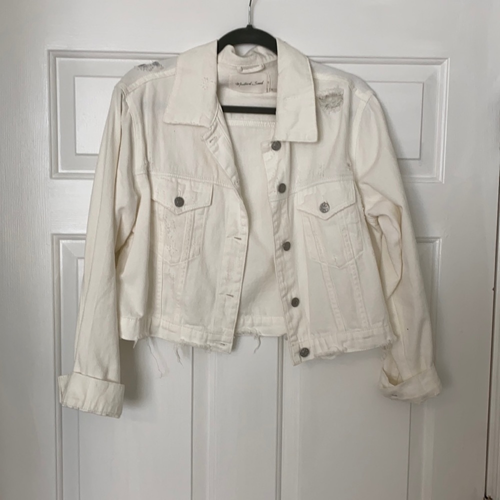 White jean jacket